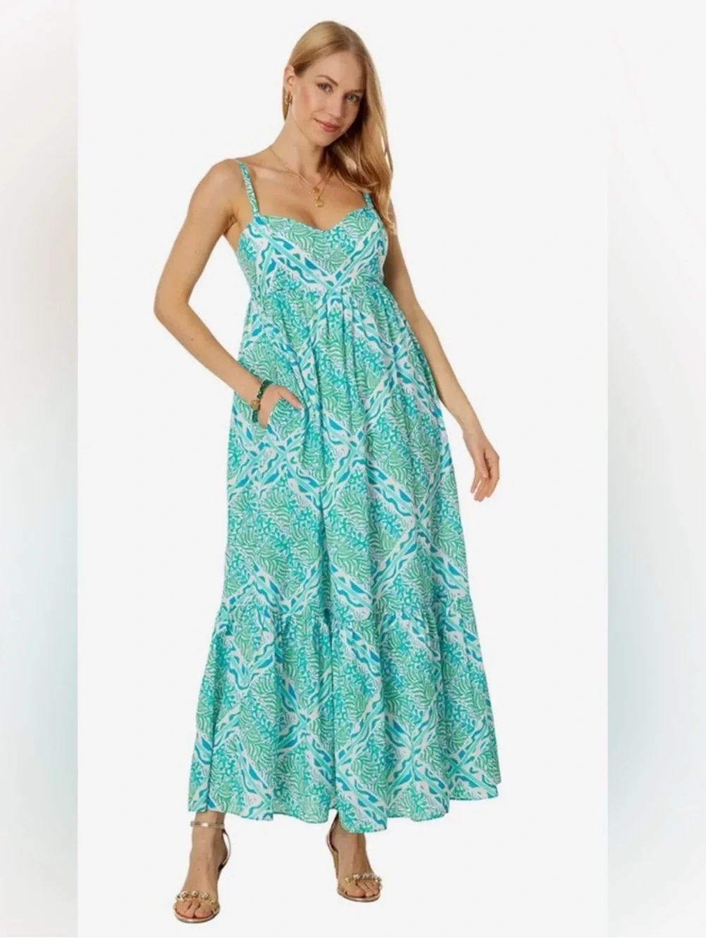 lilly pulitzer heidi maxi dress Lilly Pulitzer Heidi Metallic Print Maxi Sundress In Aura Pink Viscose Metallic Clip Dobby
